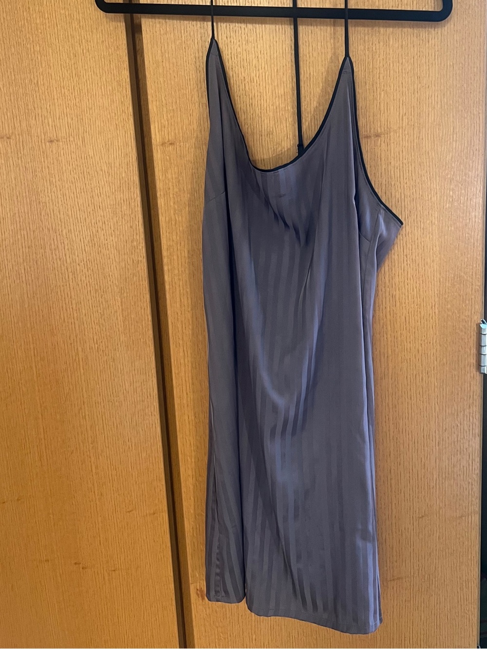 Silk-Feel Charcoal Slip Dress - Women's Intimate Nightwear